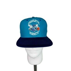 New Era Unisex Blue Wool Snapback Cap Hat Vintage Charlotte Hornets Size OS